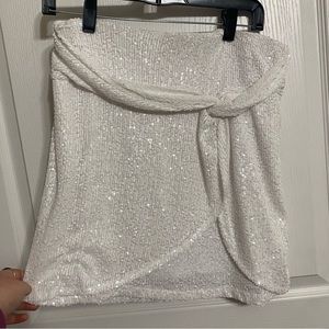 White sequin skirt